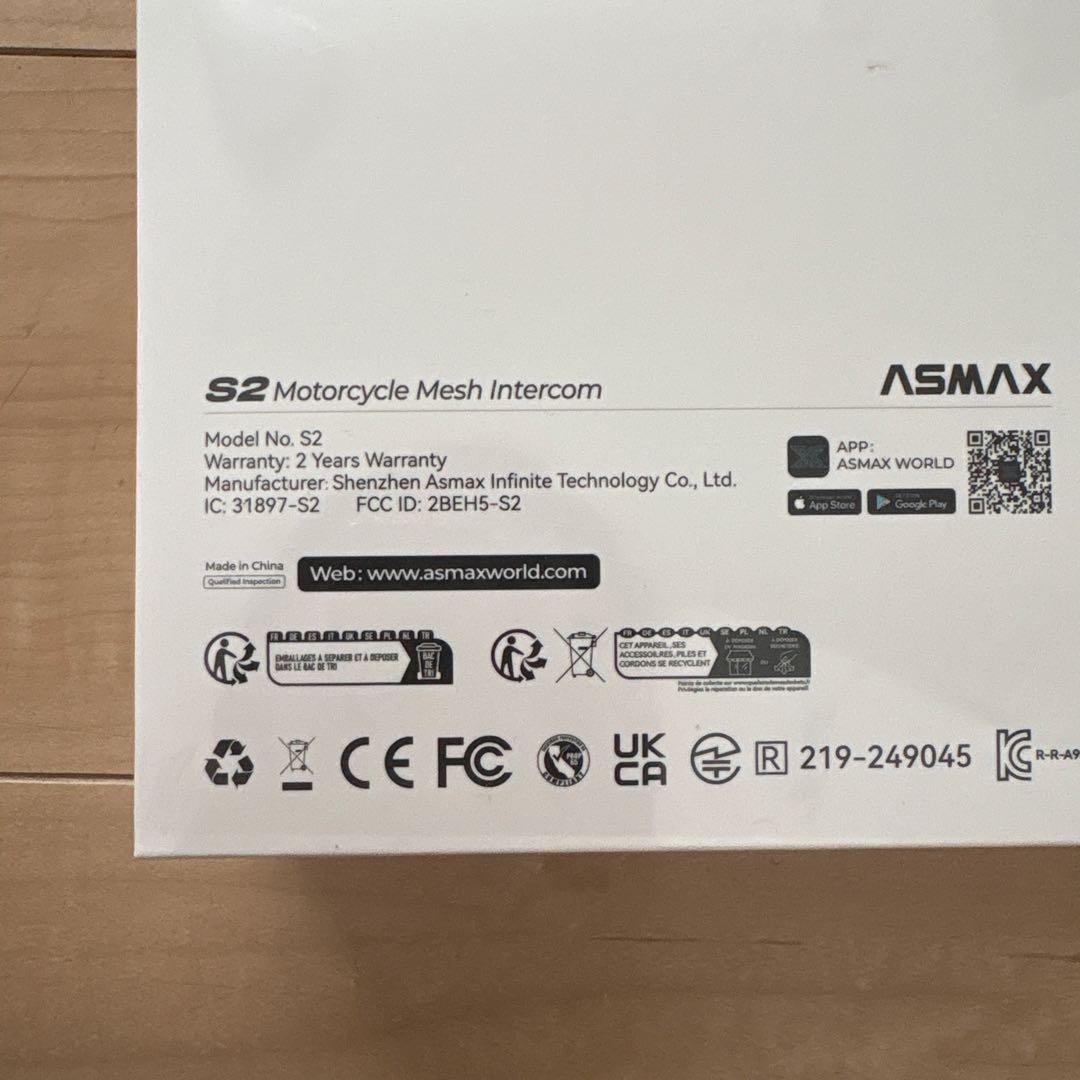 ASMAX(アズマックス）　S2 バイク用メッシュインカム