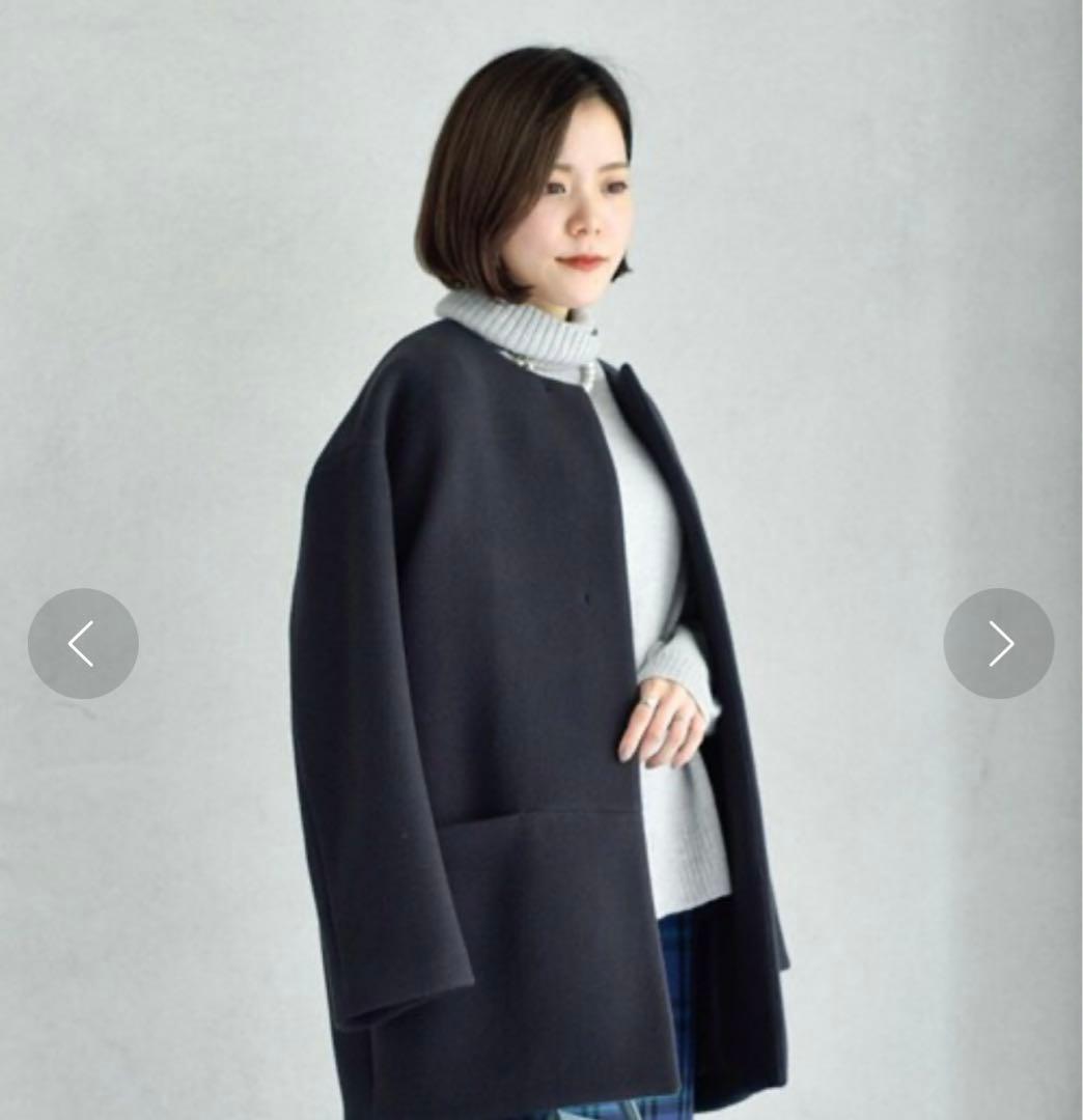 UNTITLED ノーカラーコクーンコート