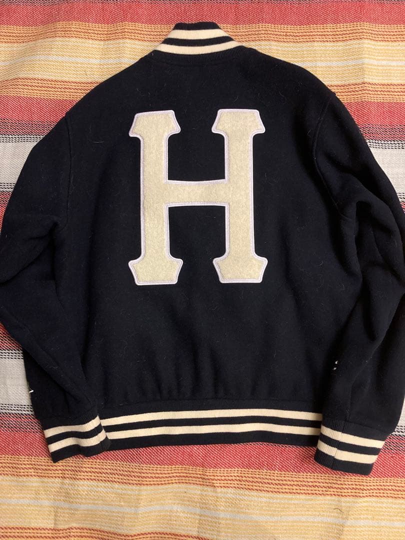 HUFスタジャンMサイズネイビーハフBBOY B系スケーター