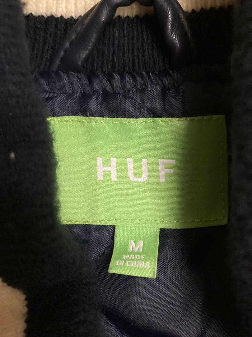 HUFスタジャンMサイズネイビーハフBBOY B系スケーター