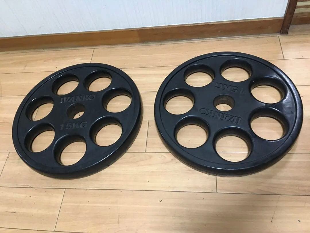 ① IVANKO イヴァンコ ラバー プレート15kg x 1枚 穴径50mm