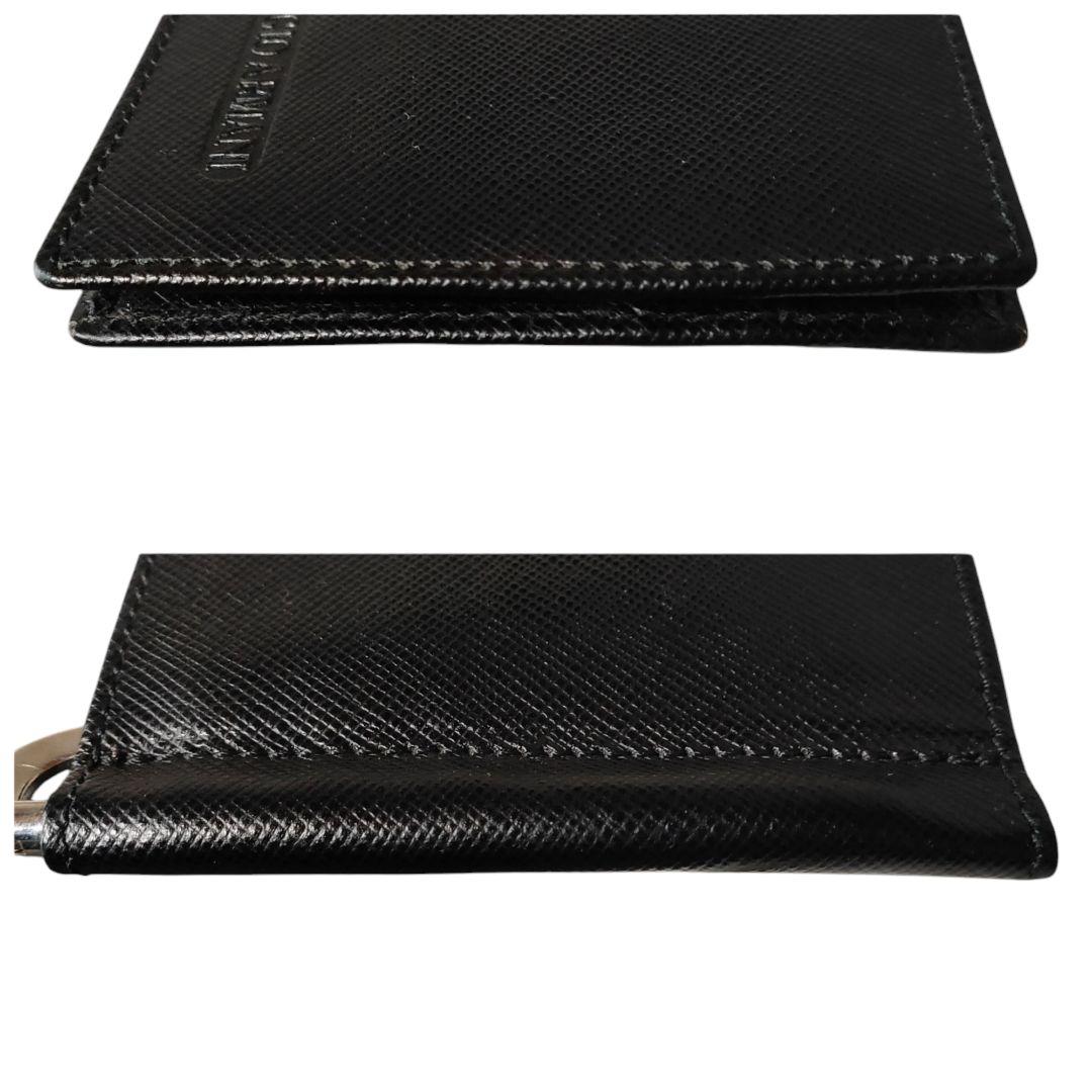 Giorgio Armani アルマーニ マネークリップ レザー 黒 箱付き