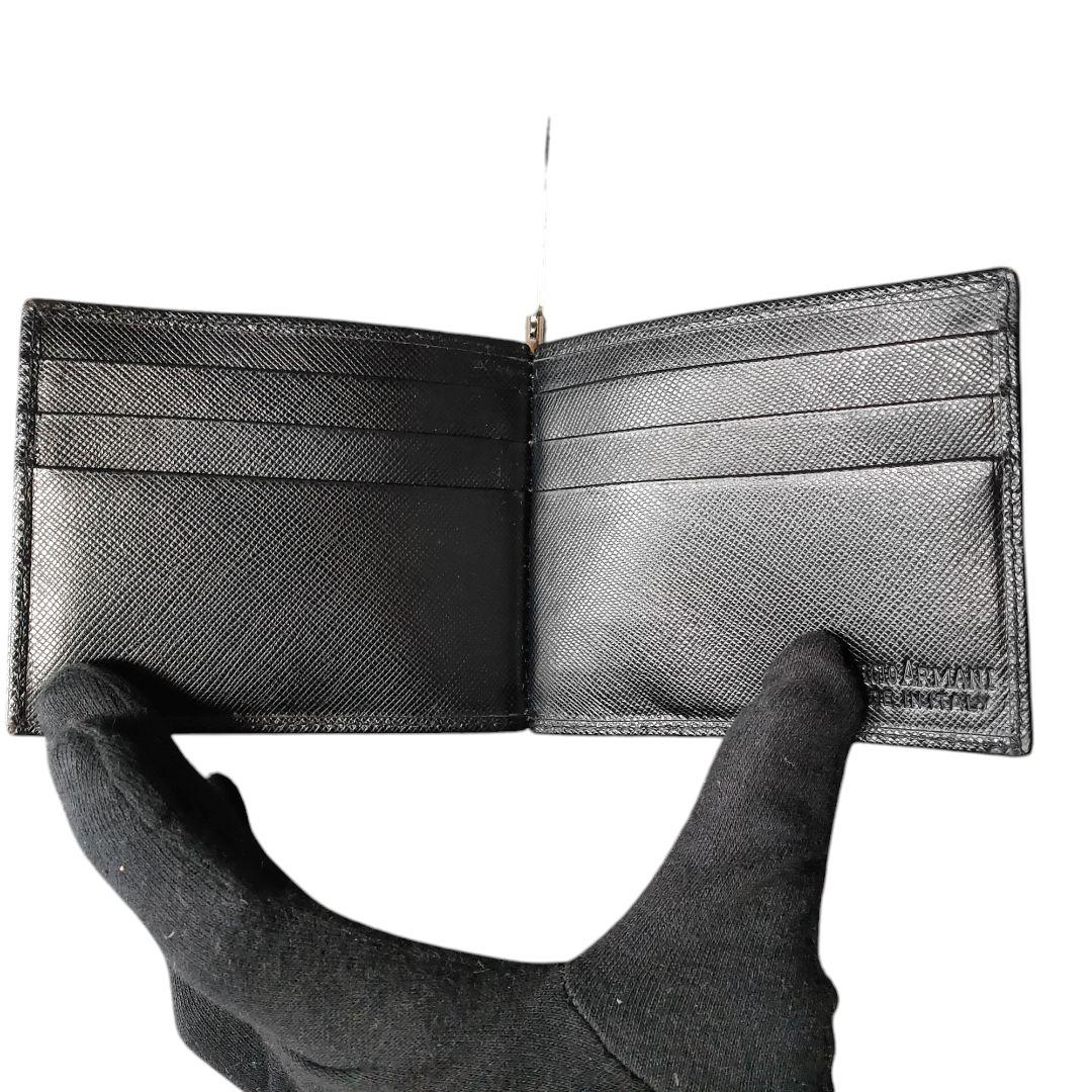 Giorgio Armani アルマーニ マネークリップ レザー 黒 箱付き