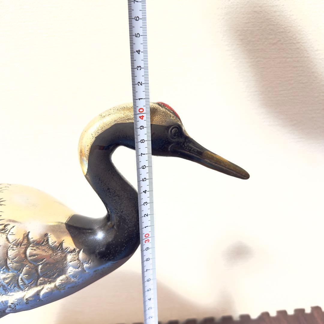 ツルの真鍮製置物 2体セット　アンティーク雑貨 オブジェ　レトロ