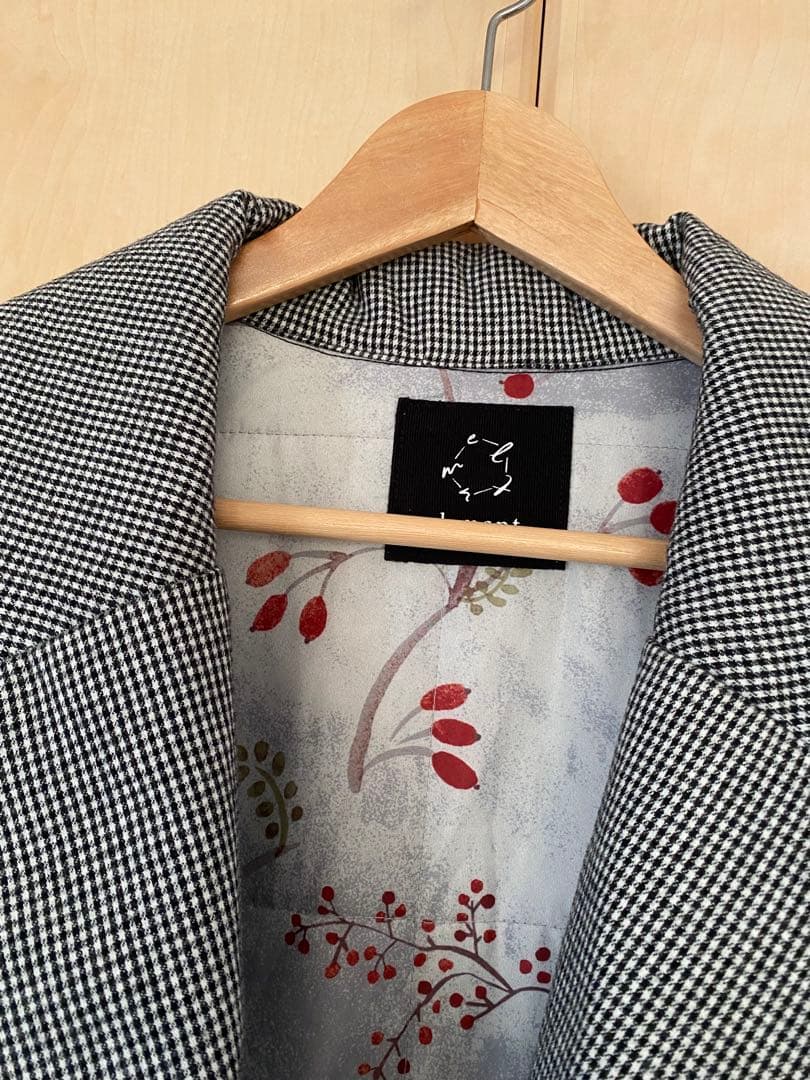 el：ment ×山本祐布子　中わた入りジャケットコート ギンガムチェック