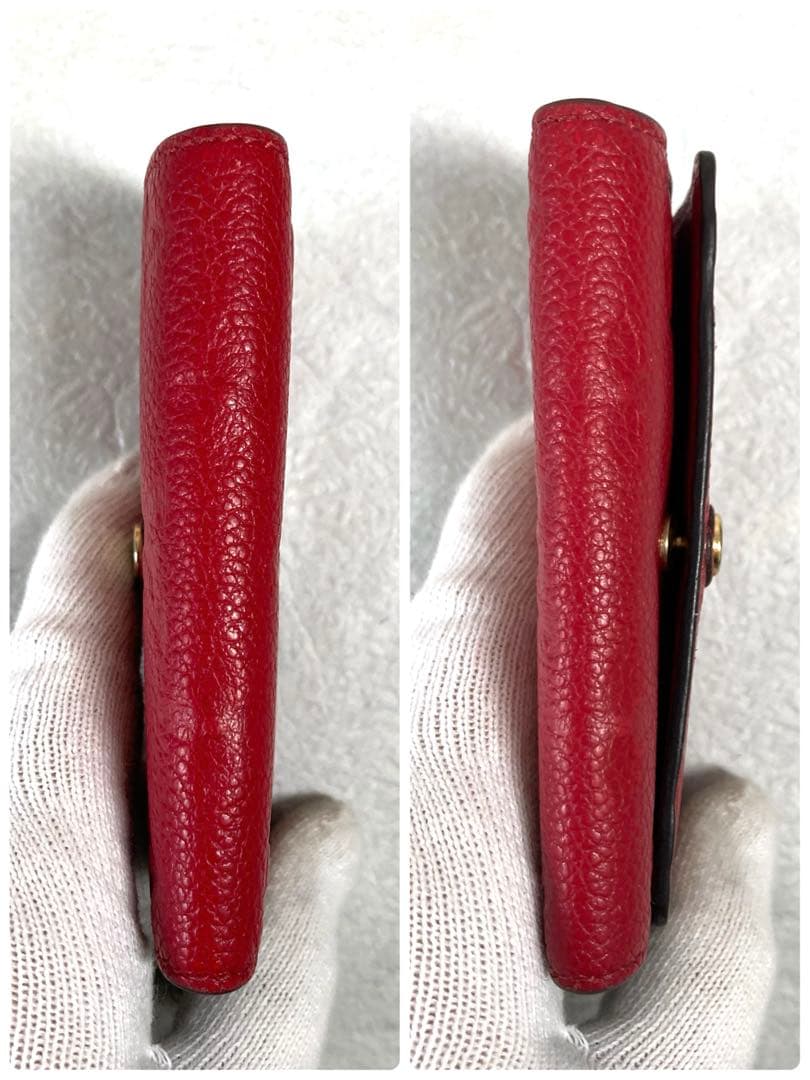 ルイヴィトン　モノグラム　アンプラント　レザー　6連キーケース　レッド