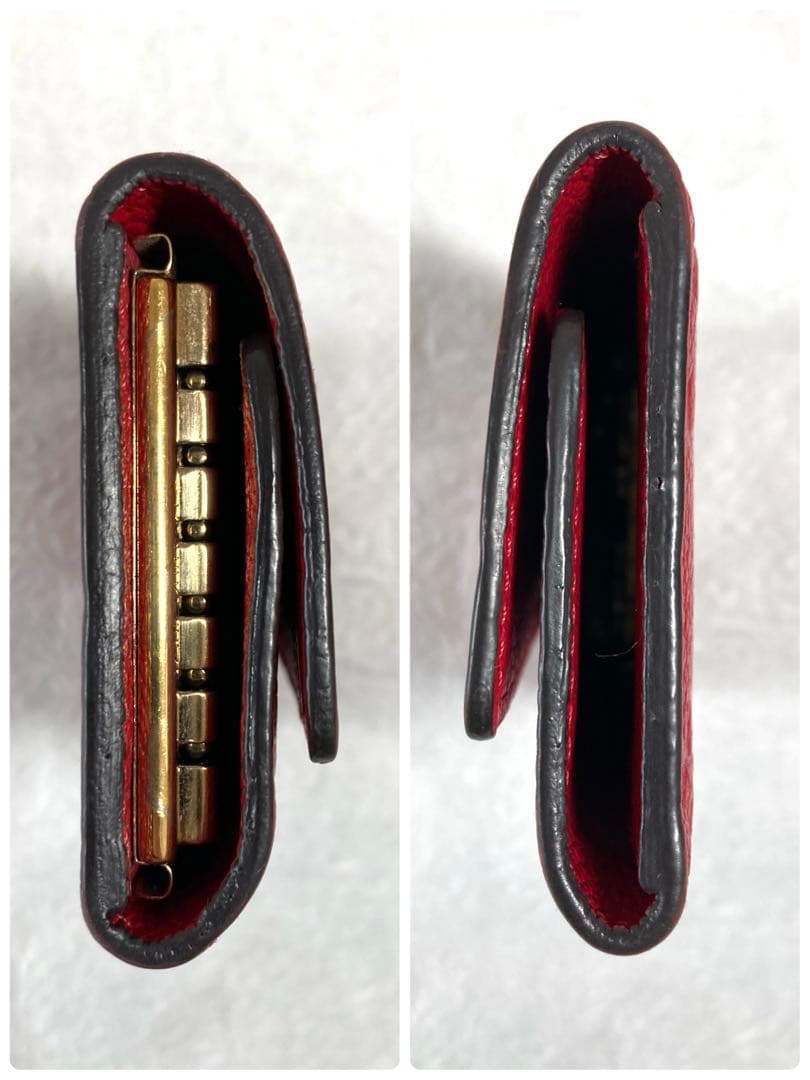 ルイヴィトン　モノグラム　アンプラント　レザー　6連キーケース　レッド