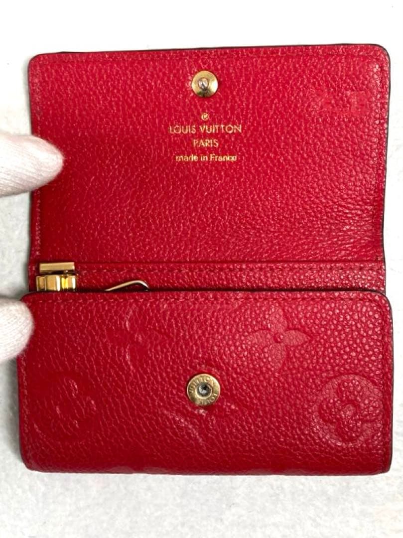 ルイヴィトン　モノグラム　アンプラント　レザー　6連キーケース　レッド