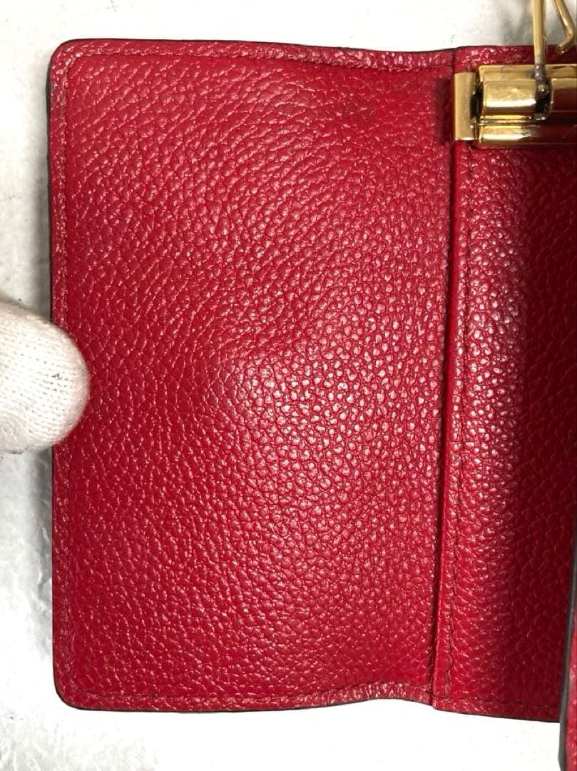 ルイヴィトン　モノグラム　アンプラント　レザー　6連キーケース　レッド