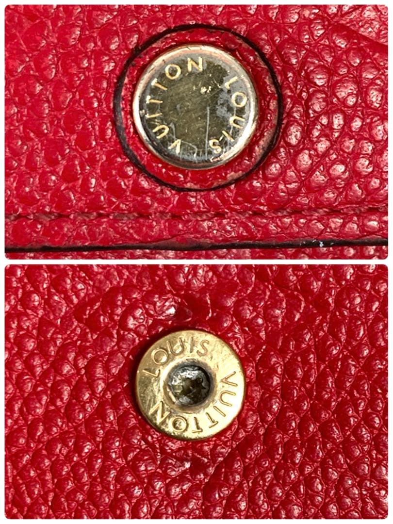 ルイヴィトン　モノグラム　アンプラント　レザー　6連キーケース　レッド