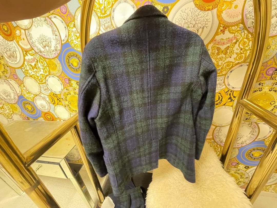 BEEMS ネイビー系チェック ジャケット スラックスセット