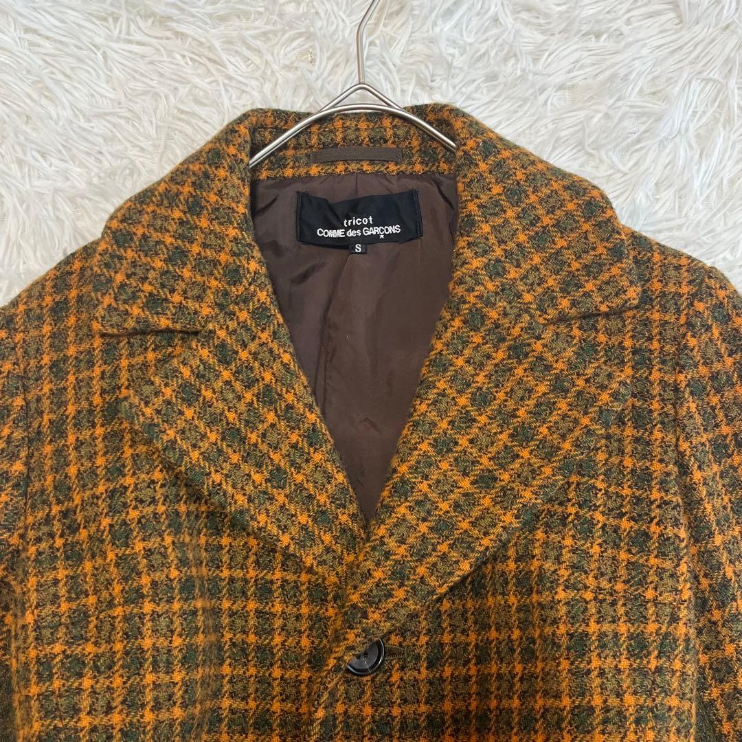 トリココムデギャルソン チェック テーラードジャケット ウール AD2001