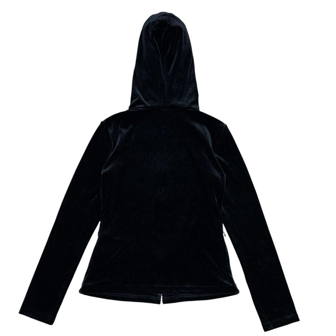 極美品✨FOXEY NEW YORK ベロア パーカー ロゴプレート 黒 38