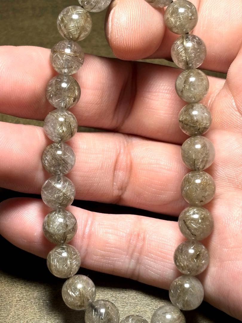 【新入荷】良品質　シルバールチルクォーツブレス約8㎜（新品未使用）希少　ルチル