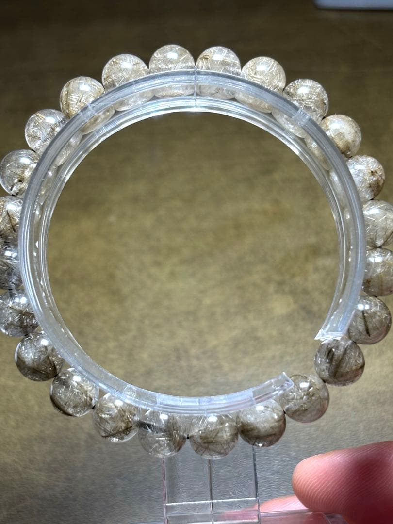 【新入荷】良品質　シルバールチルクォーツブレス約8㎜（新品未使用）希少　ルチル