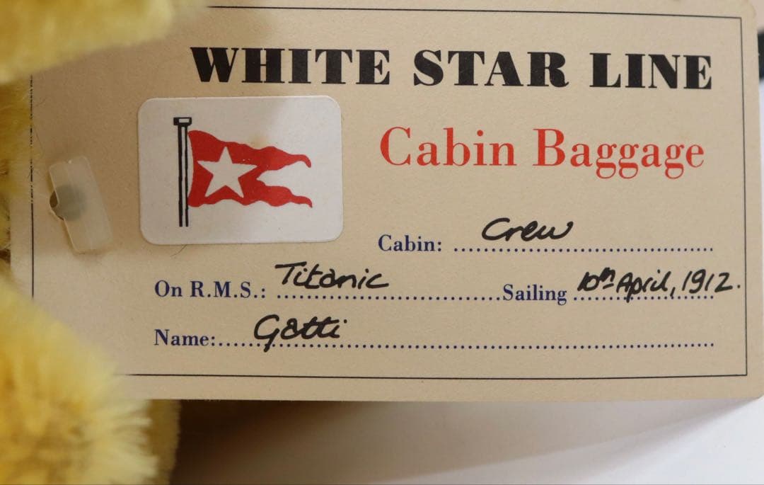 Merrythought タイタニックベア 限定版NO，0002 / 5,000