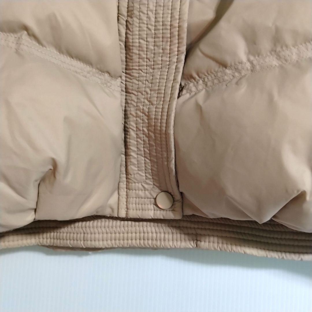 ニットドッキングダウンベスト フード ダウンベスト ベージュ フード付き