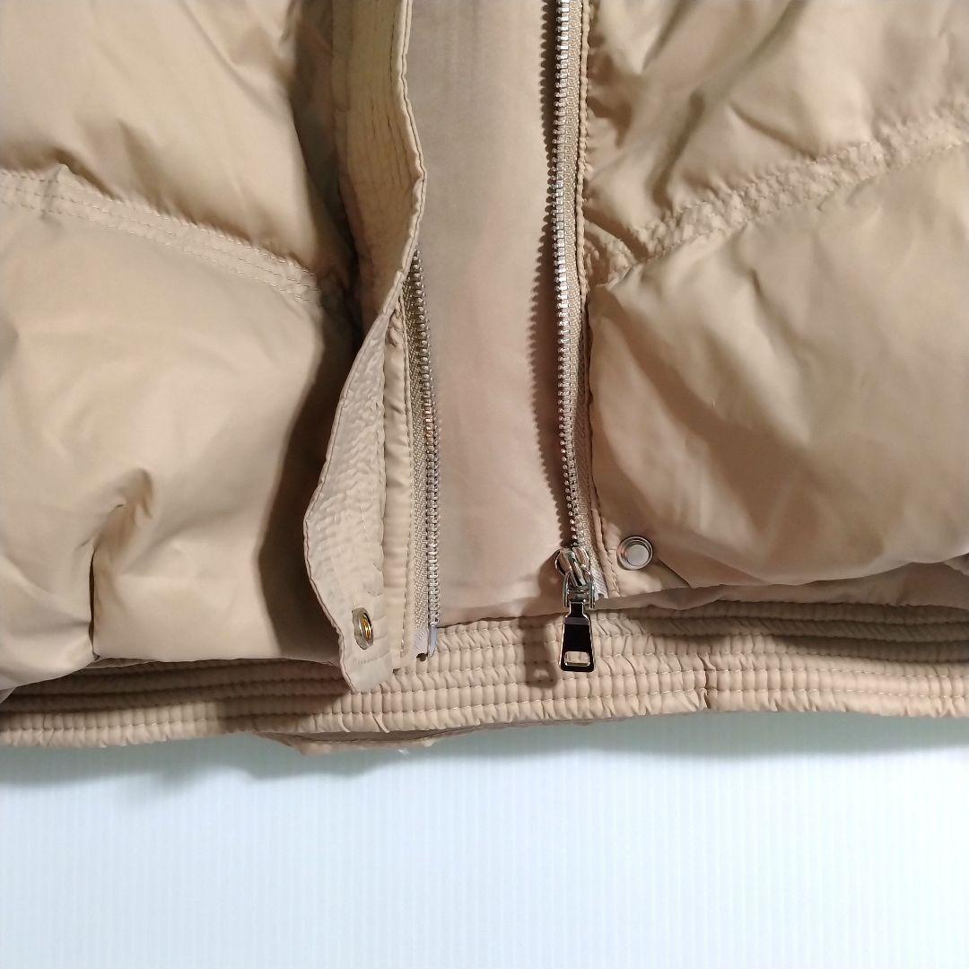 ニットドッキングダウンベスト フード ダウンベスト ベージュ フード付き