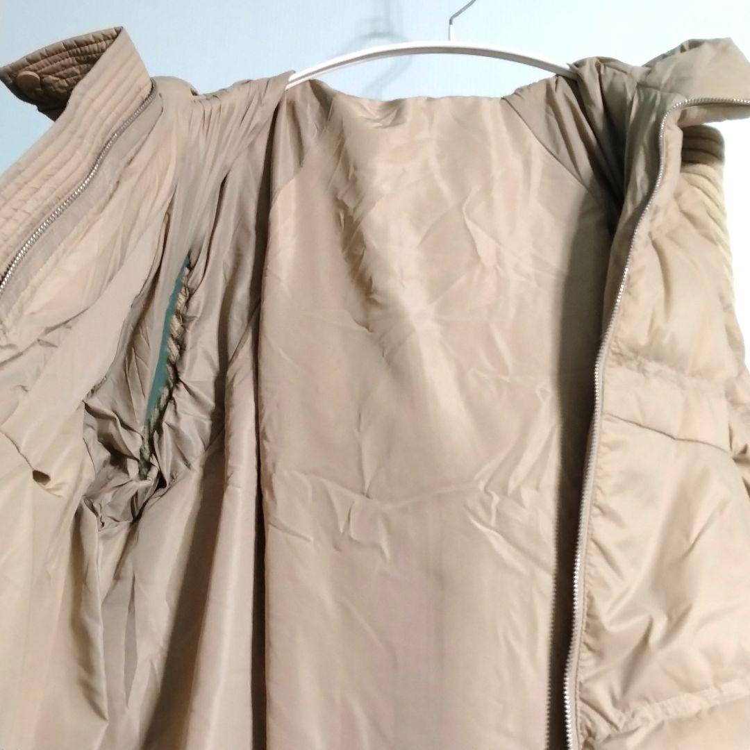 ニットドッキングダウンベスト フード ダウンベスト ベージュ フード付き