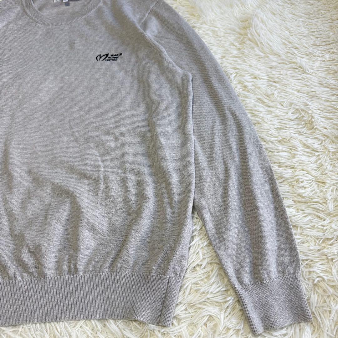 【マスターバニー】美品 ニットセーター グレー カシミヤ混 5サイズ メンズ