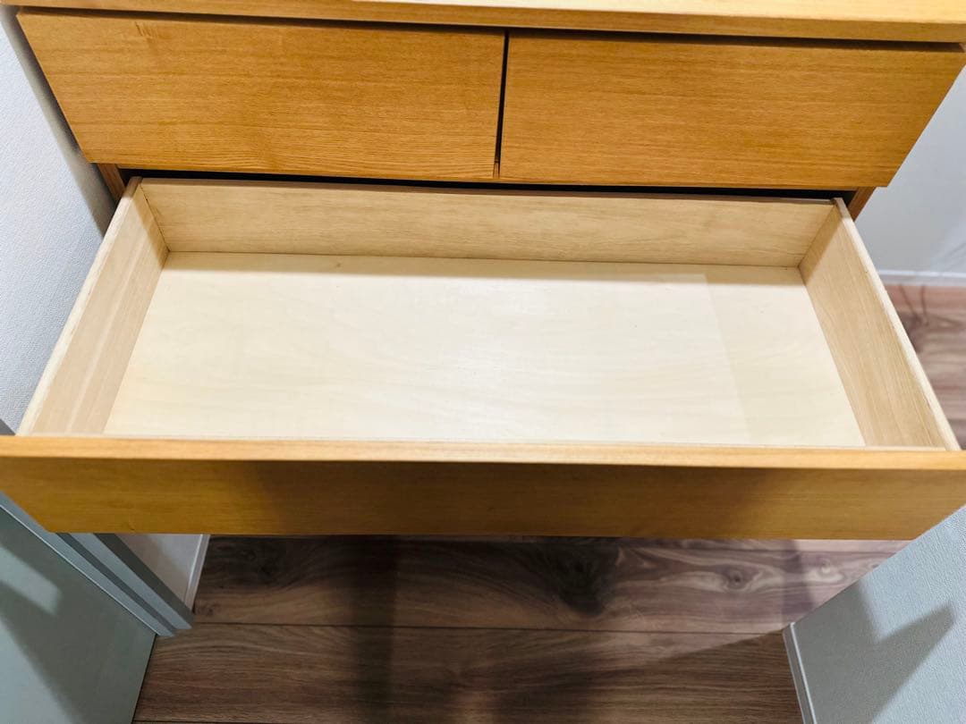 み*ま様 無印良品 天然木 無垢 5段チェスト キャビネット 引き出し 収納 タ