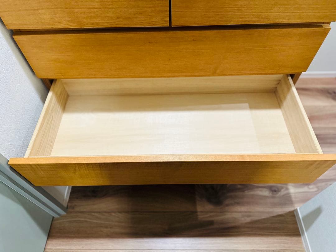 み*ま様 無印良品 天然木 無垢 5段チェスト キャビネット 引き出し 収納 タ