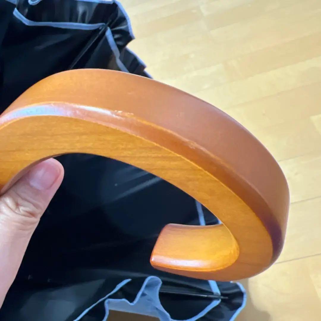 サンバリア　日傘　２段折 フリル フロスト　フロストブルー　木曲がり手元