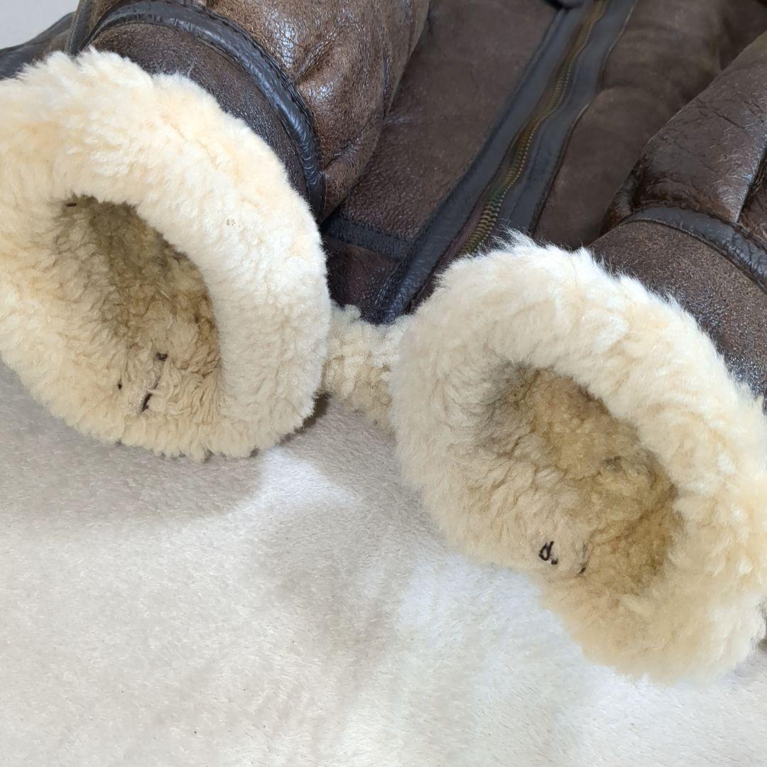 SCHOTT ムートン B-3 フライトジャケット ブラウン 40サイズ 羊革