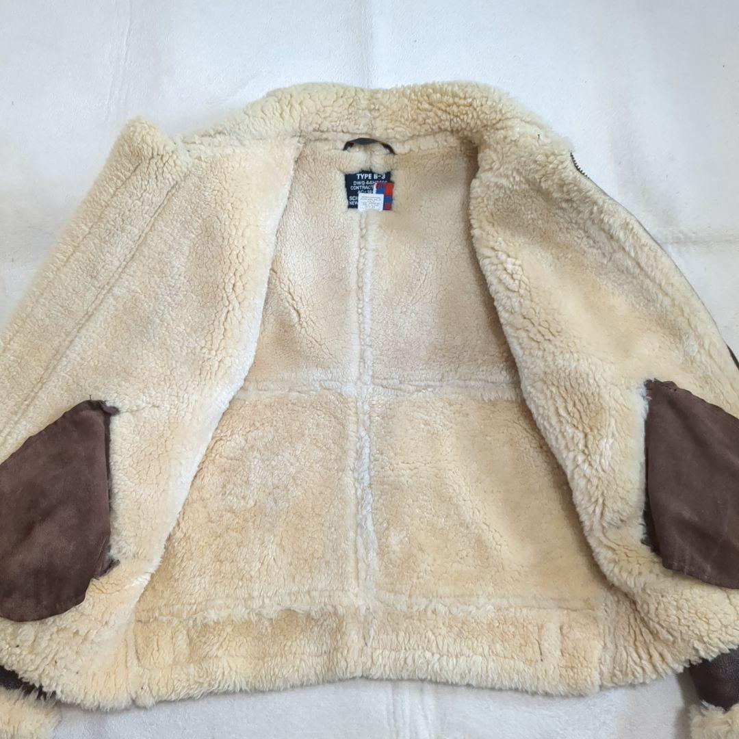 SCHOTT ムートン B-3 フライトジャケット ブラウン 40サイズ 羊革
