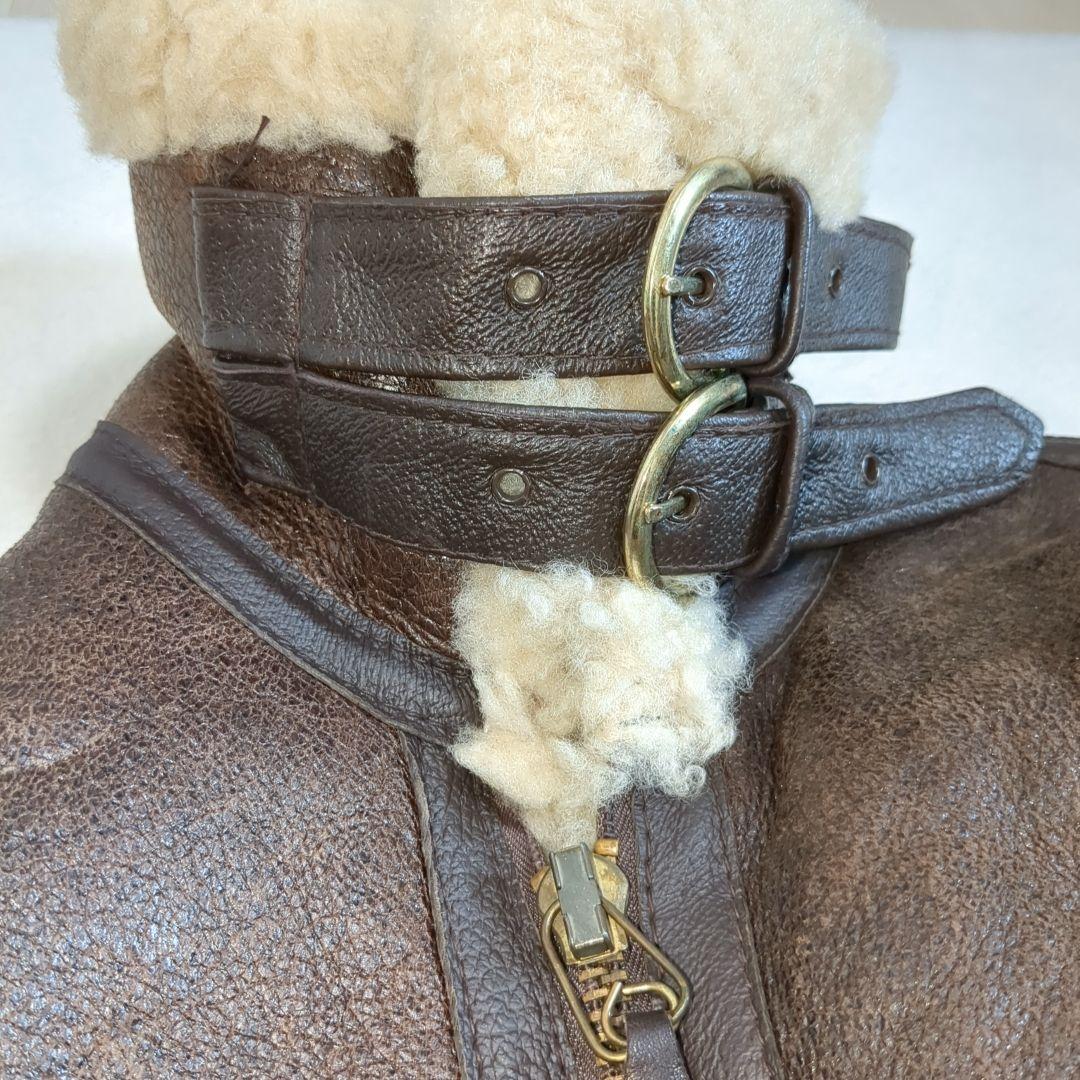 SCHOTT ムートン B-3 フライトジャケット ブラウン 40サイズ 羊革