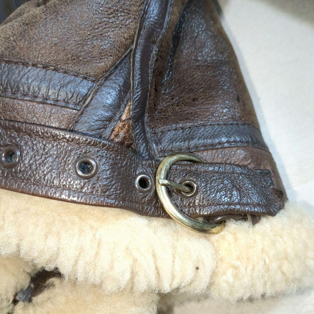 SCHOTT ムートン B-3 フライトジャケット ブラウン 40サイズ 羊革