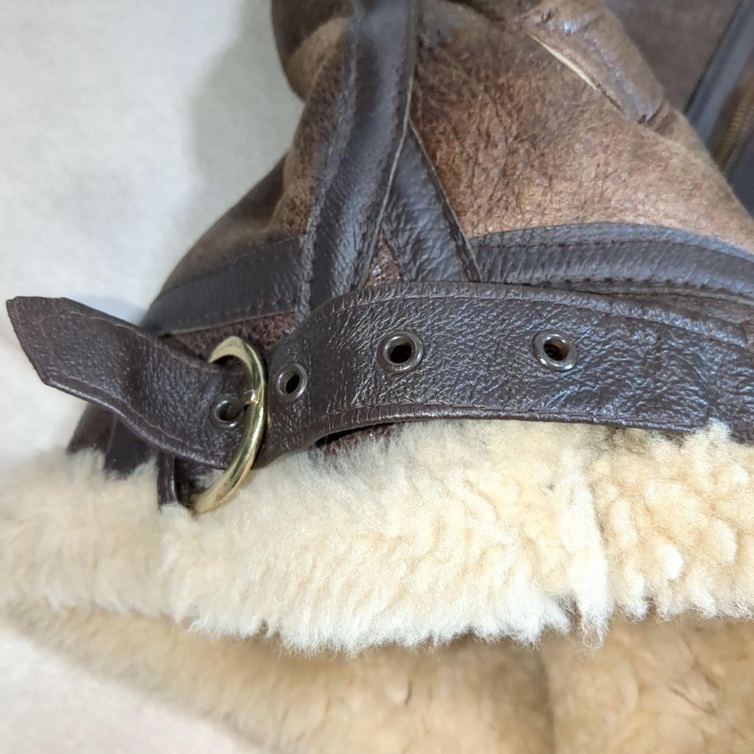 SCHOTT ムートン B-3 フライトジャケット ブラウン 40サイズ 羊革