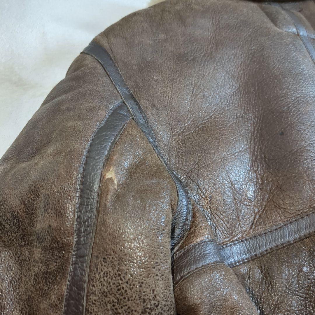 SCHOTT ムートン B-3 フライトジャケット ブラウン 40サイズ 羊革