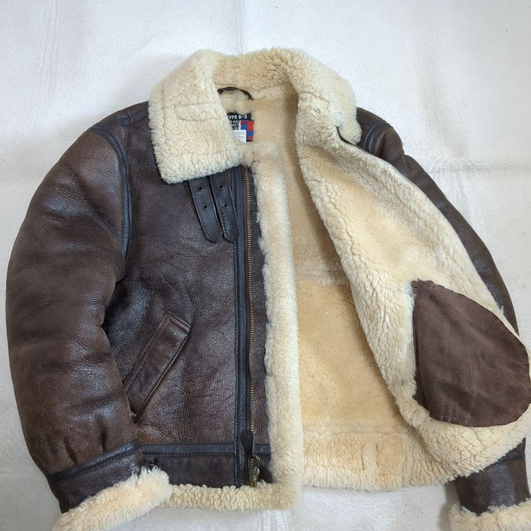 SCHOTT ムートン B-3 フライトジャケット ブラウン 40サイズ 羊革