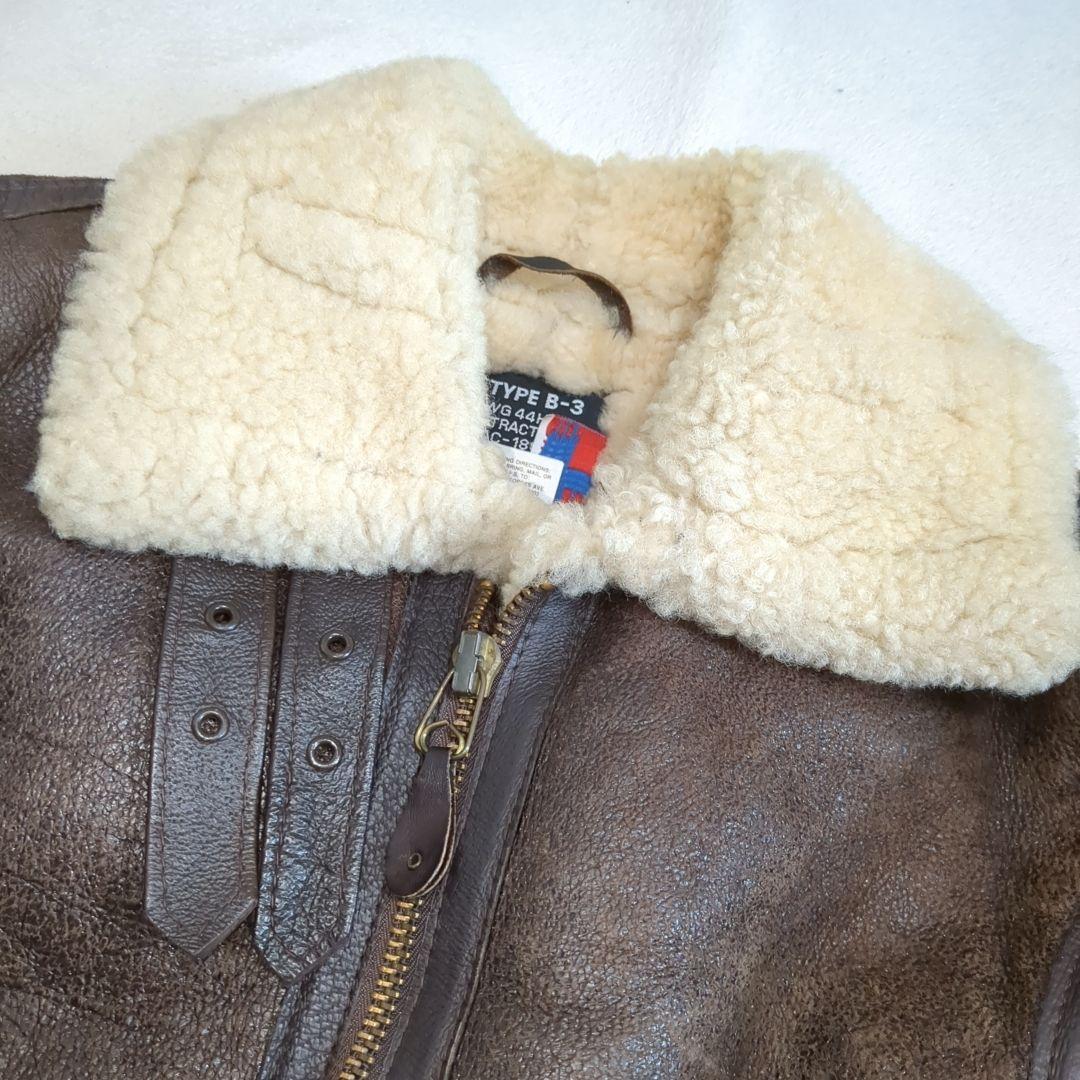 SCHOTT ムートン B-3 フライトジャケット ブラウン 40サイズ 羊革