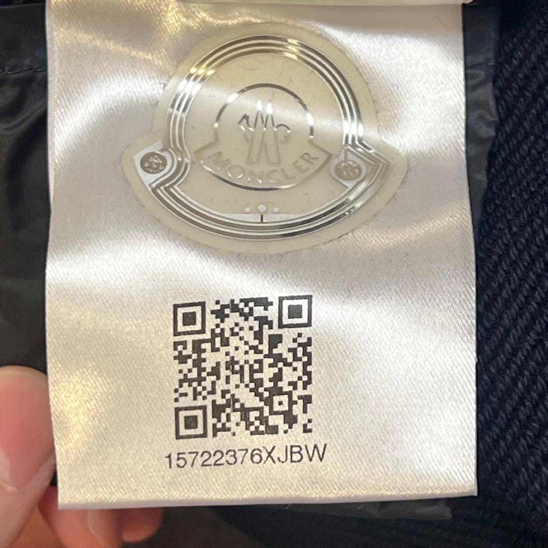 【極美品】MONCLER フード付き 切替ダウンベストパーカー ネイビー