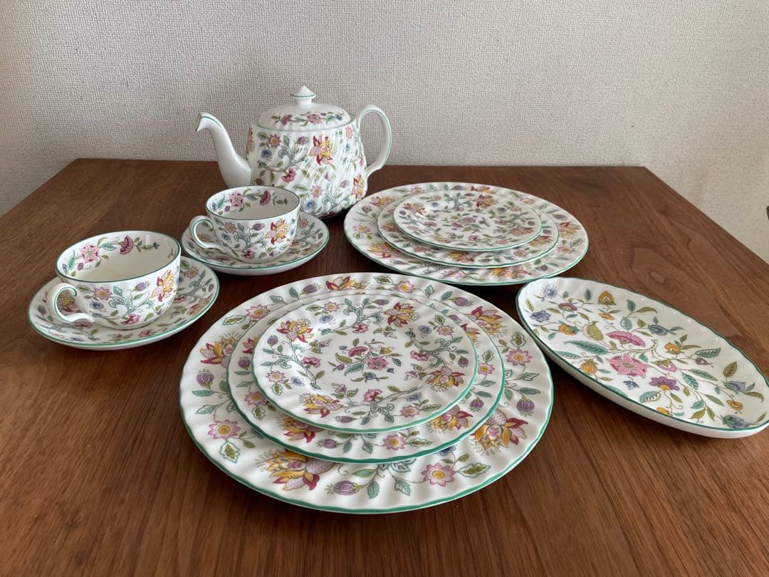 ミントン ハドンホール ペアセット ティーポット カップ&ソーサー プレート