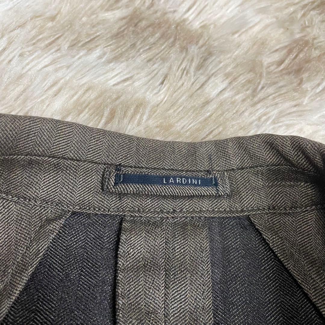 極美品 ラルディーニ テーラードジャケット メンズ シルク混 ヘリンボーン