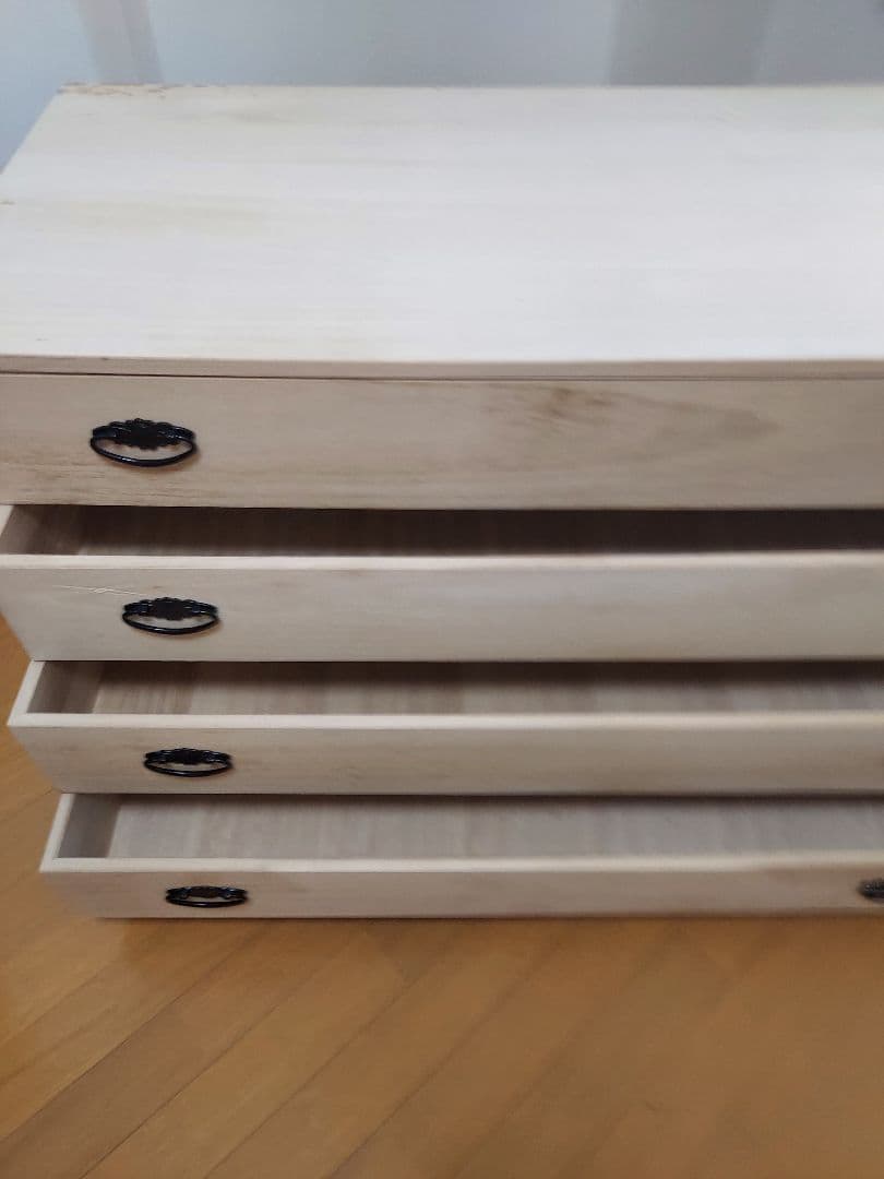 AN.K 桐箪笥、着物、和小物、収納 4段キャスター付き