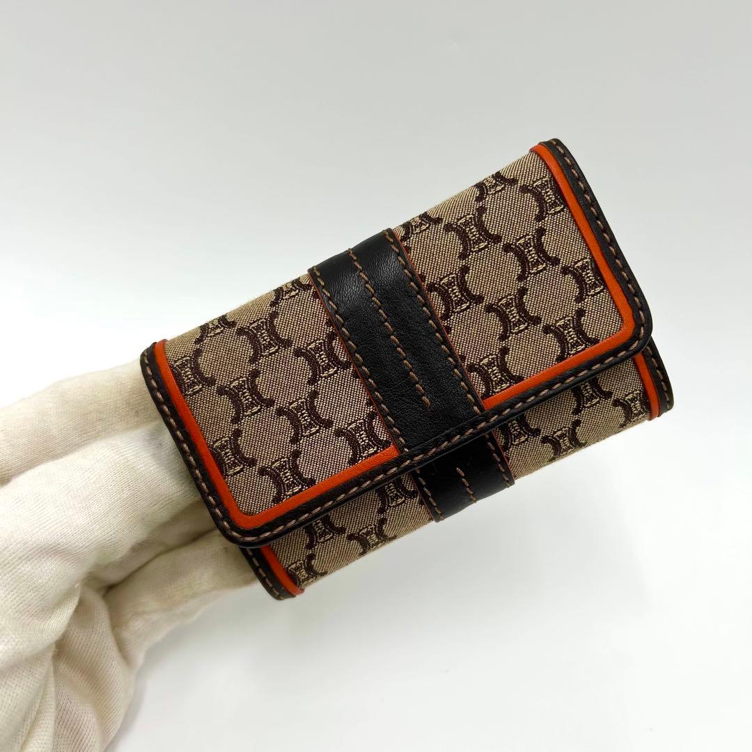 極美品 ＊ CELINE セリーヌ マカダム キャンバス 6連キーケース
