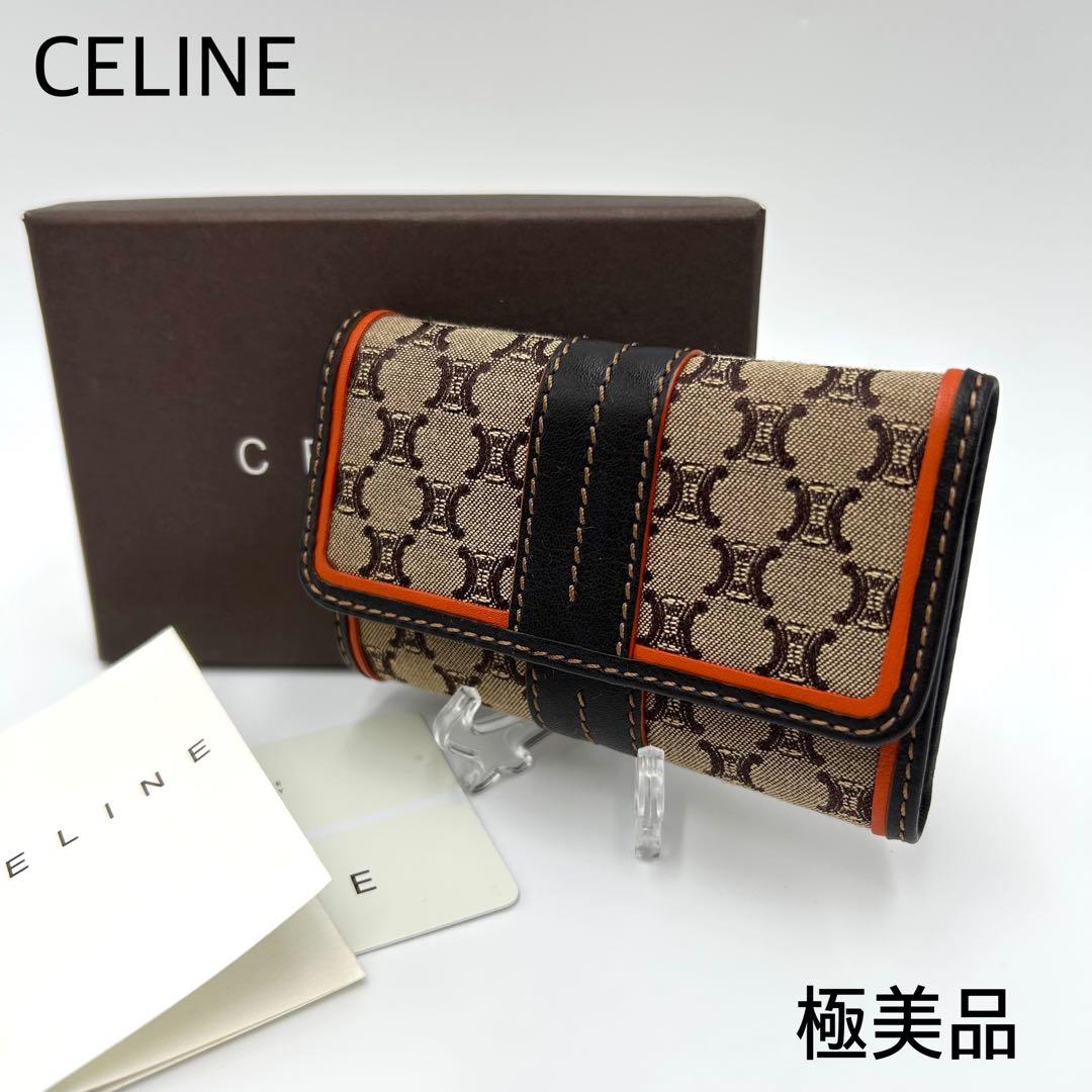 極美品 ＊ CELINE セリーヌ マカダム キャンバス 6連キーケース