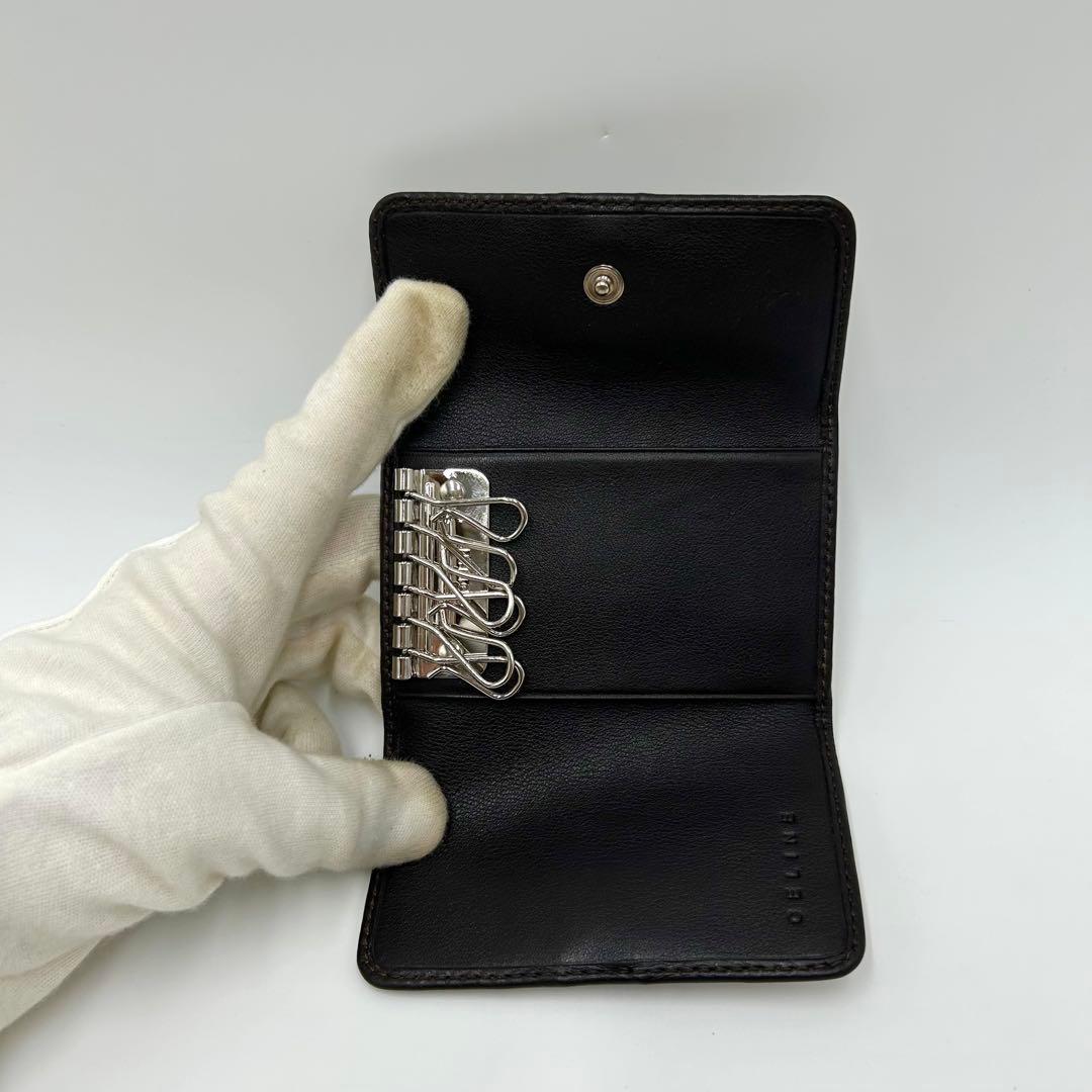 極美品 ＊ CELINE セリーヌ マカダム キャンバス 6連キーケース