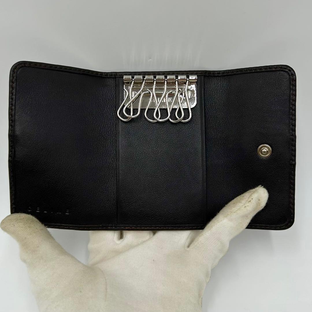 極美品 ＊ CELINE セリーヌ マカダム キャンバス 6連キーケース