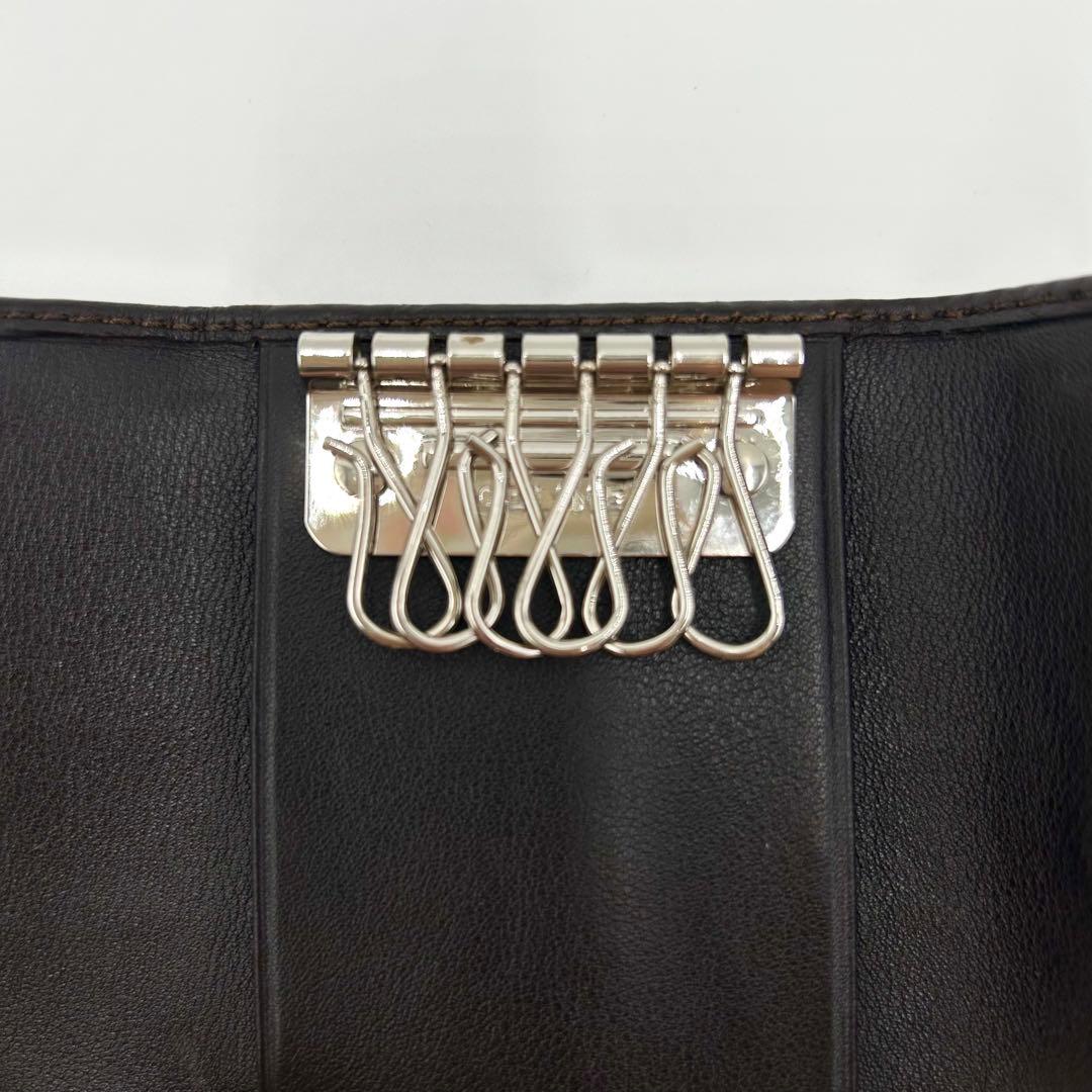 極美品 ＊ CELINE セリーヌ マカダム キャンバス 6連キーケース