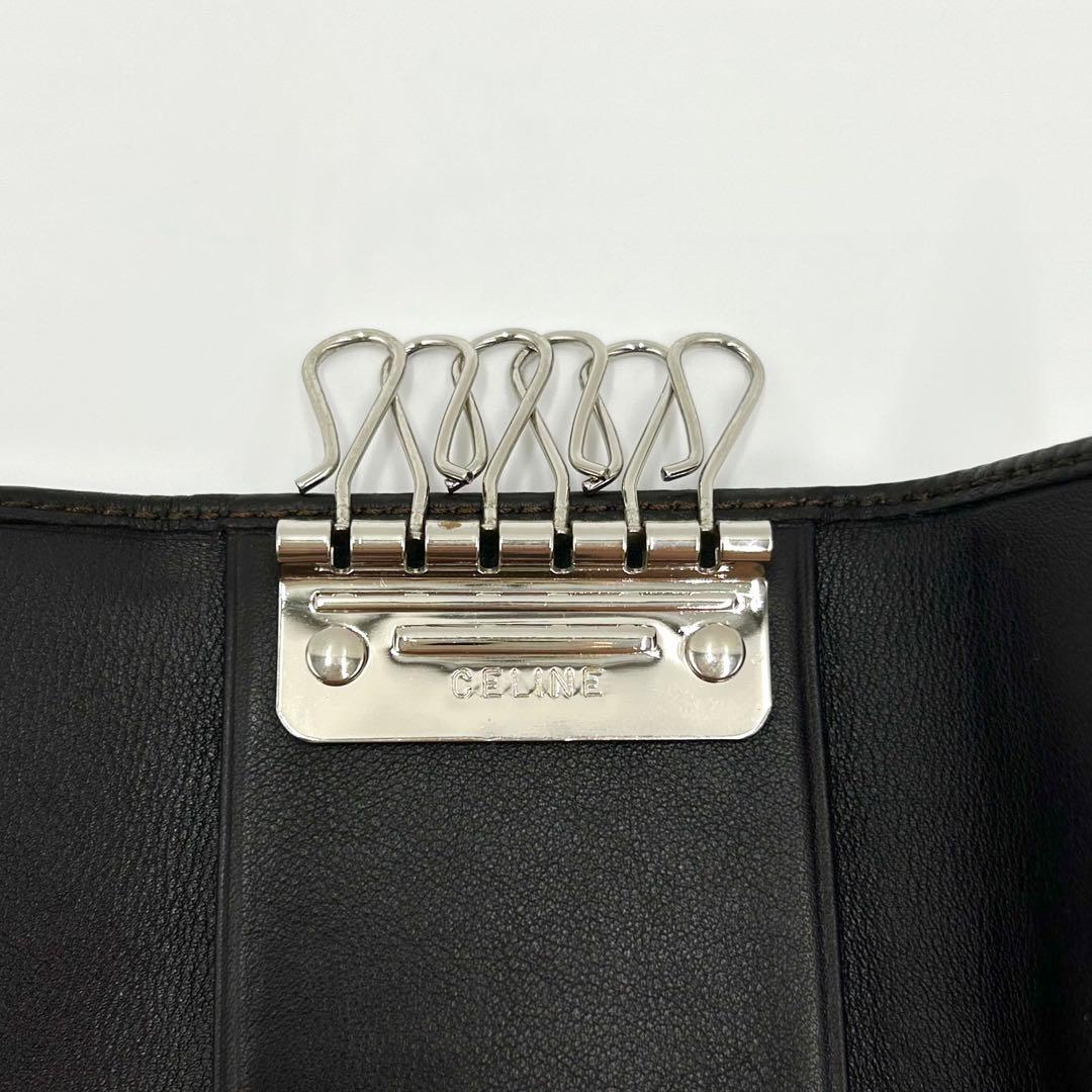 極美品 ＊ CELINE セリーヌ マカダム キャンバス 6連キーケース