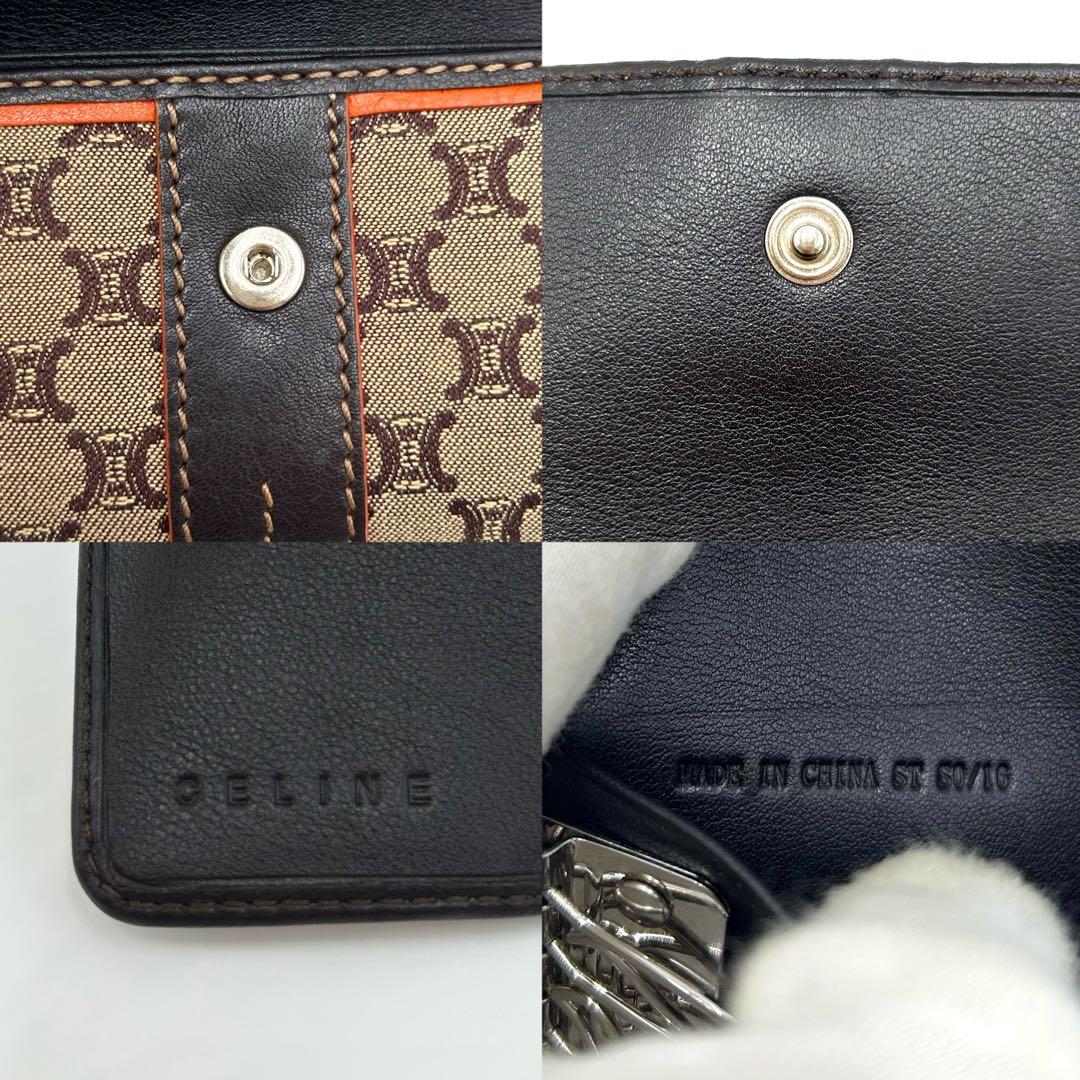 極美品 ＊ CELINE セリーヌ マカダム キャンバス 6連キーケース