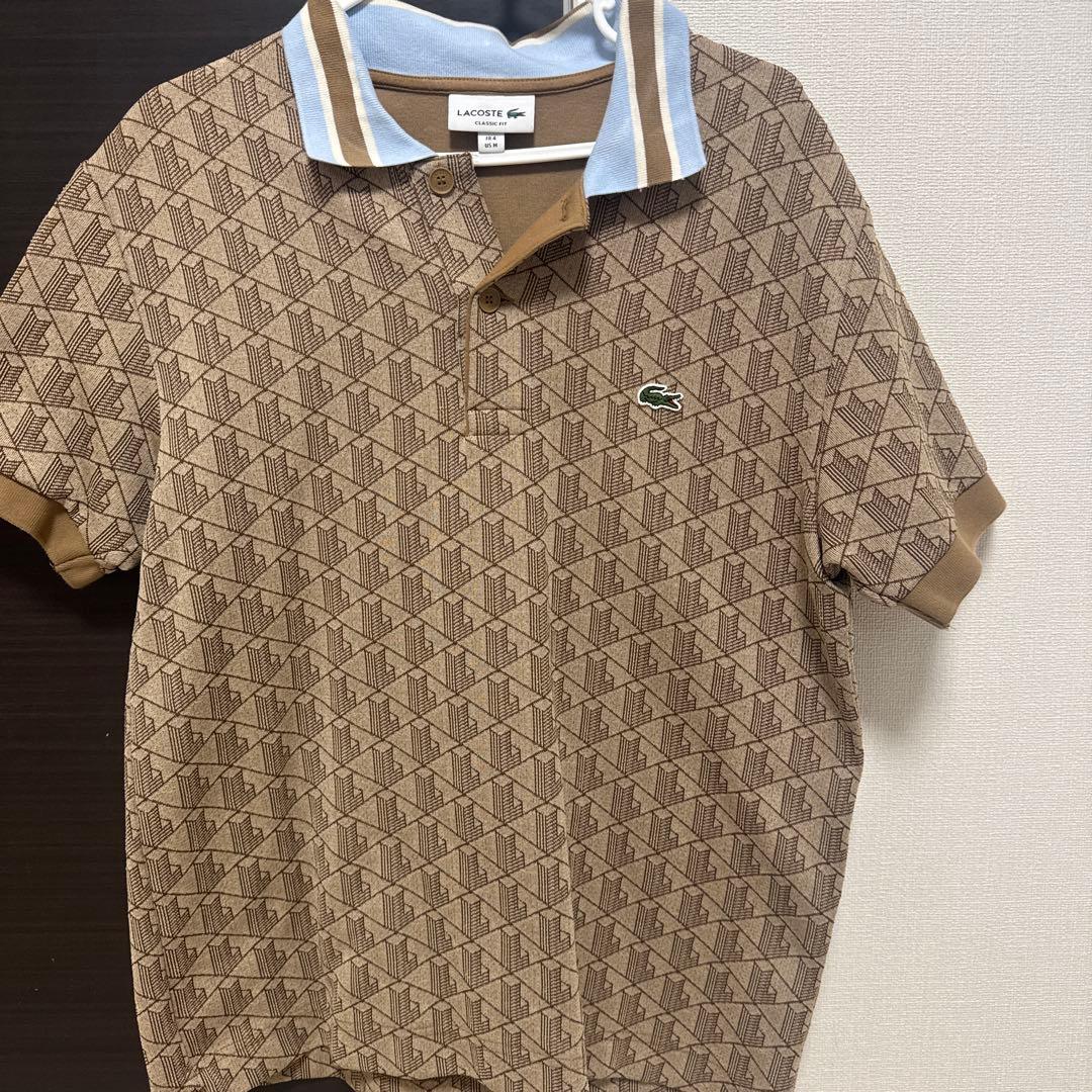 ラコステ】モノグラムジャカード半袖ポロシャツ(セットアップ)