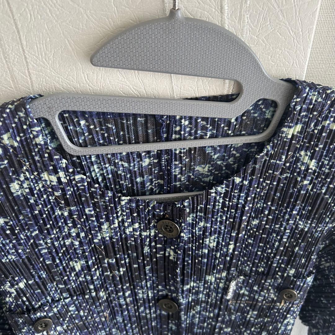 プリーツプリーズ　デニム　ジャケット　ブルー系　美品