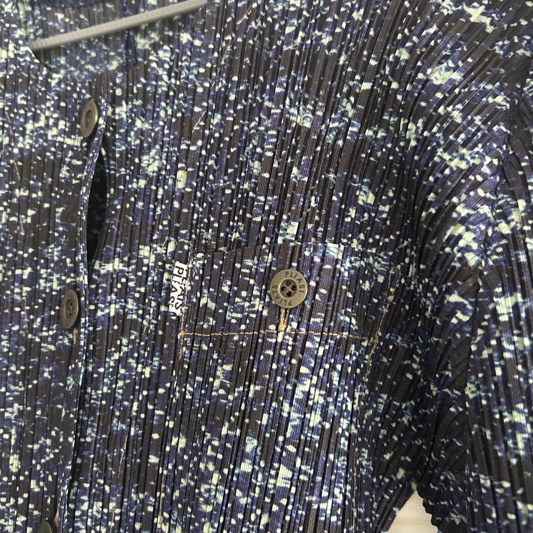 プリーツプリーズ　デニム　ジャケット　ブルー系　美品