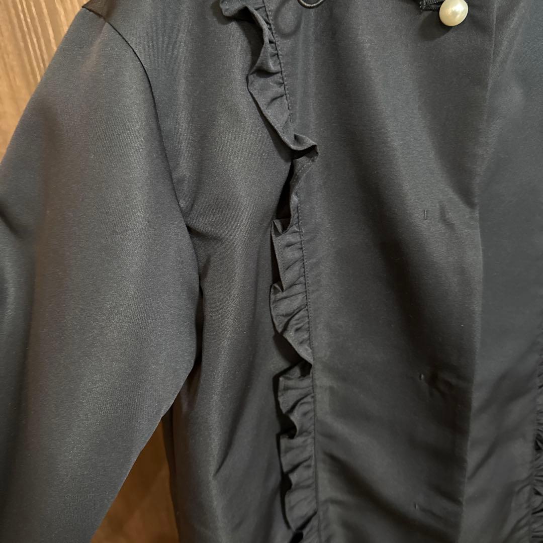 アメノチハレ　フリルラインコート　ネイビー